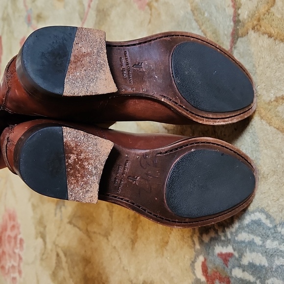 FRYE Women's Lindsay Logo Zip Riding Boot, Redwood, 6B - Picture 7 of 12